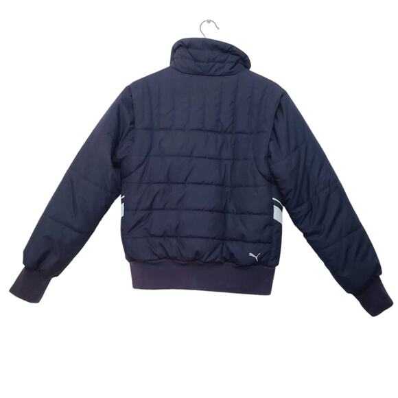 Puma | Full Zip Front Crop Puffer Warm Winter Coat with Zip Pockets - Picture 2 of 10